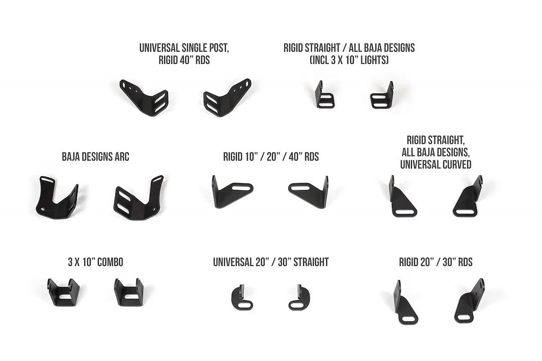 ACNA158501NA – A.DESERT DES Driving/ Fog Light Mounting Bracket, Universal Front Bumper Mount Powder Coated Hammer Bl...